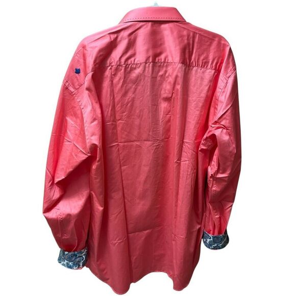 Jared Lang Deep Pink ButtonUp Slim Fit Paisley Contrast Roll Tab Slv 3X NWT $155 - Picture 6 of 16